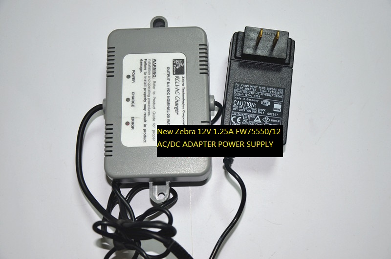 New Zebra FW75550/12 AC/DC ADAPTER 12V 1.25A POWER SUPPLY